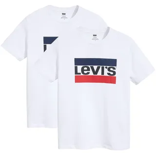 Levi's Herren T-Shirt 2er Pack - "Sportswear Logo Graphic Tee", Rundhals, Baumwolle Weiß M