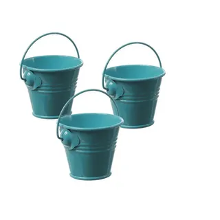 MARELIDA LED-Kerze Duftkerzen Citronella Garten Balkon Outdoorkerzen im Metalleimer 3St. (3-tlg) blau