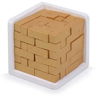 Knobelspiel Holz 3D Denksport Puzzle  Gehirntraining Wuerfel mit 54 TFoermige...