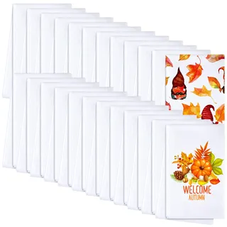 Patelai Sublimationsgeschirrtuch, saugfähig, Mehrzweck-Küchen-Geschirrtücher, blanko, DIY-Geschirrtuch, Badezimmer-Handtuch für Herbst, Weihnachten, Küche, Heimdekoration, 40,6 x 61 cm, 24 Stück