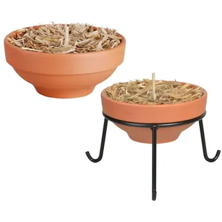 degawo Feuerschale Feuertopf Set 2 Schalen 1 Ständer Garten Terrasse Balkon Deko, (2 x Feuertopf + 1 x Passendem Ständer)