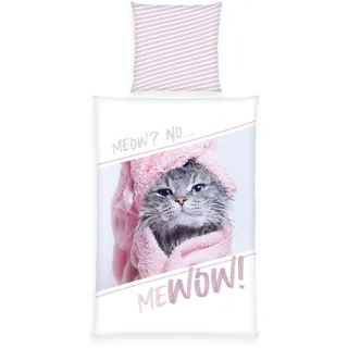 Herding Katze mehrfarbig Baumwolle 135 x 200 cm + 80 x 80 cm