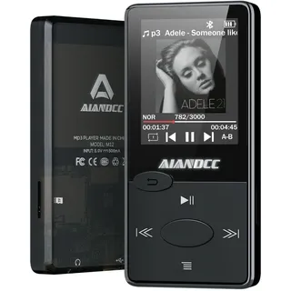 Mp3 Player Bluetooth 5.3 HiFi-Sound, Mp3 Player FM-Radio, Mini Mp3-Player 32G für Kinder und Erwachsene, Inklusive Kopfhörer, kann TF-Karte Einlegen