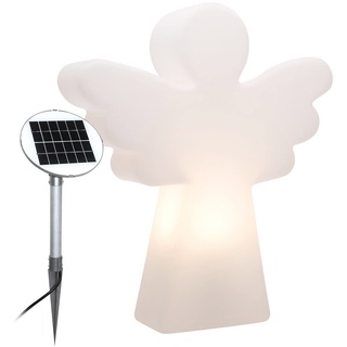8 seasons design Shining Angel Solar LED Engel Figur (40 cm, weiß), Dämmerungssensor, Solarpanel, warmweißes Licht, Weihnachtsdeko, Solarleuchte Garten
