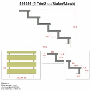 Plus Stahltreppenwange verzinkt 17 cm Stufenhöhe Stahl