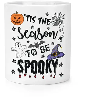 Tis The Season Zu Sein Gruselig Halloween Makeup Pinsel Stift Topf Geist Kürbis