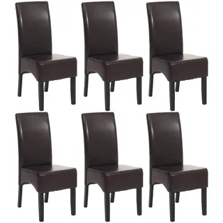 chefgastro Esszimmerstuhl Leder braun 6er Set