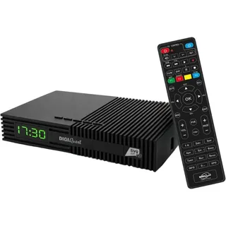 DIGIQuest Tivùsat Decoder Ti9 mit inklusive Smartcard | Anschließen und sofort Fernsehen | Einfache Installation | 2-in-1-Fernbedienung | Aktivierbare Aufnahmefunktion | DVB-S2 | HDR10/HLG | Merlin