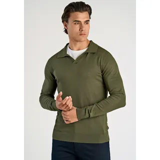 Strickpullover LINDBERGH "Strickpullover Slim Fit", Herren, Gr. XL, grün (army), Obermaterial: 80% Viskose, 20% Nylon, V-Ausschnitt, Pullover Strickpullover