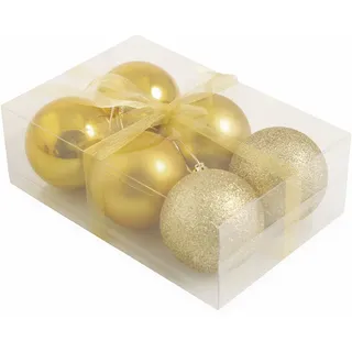 Galileo Casa 2411398 Christbaumkugeln, Gold, Kunststoff, 6 x 6 x 0.1 cm