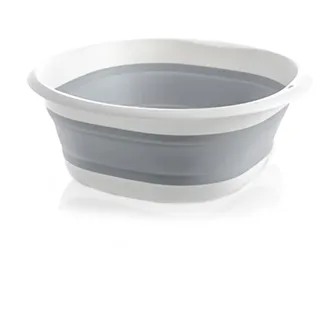 Waschschüssel, Faltbare Schüssel 5L Camping Waschbecken 32cm Grau Tragbarer Faltschüssel Klappbar Waschwanne Aufbewahrungsbehälter für zu Hause Küche Camping