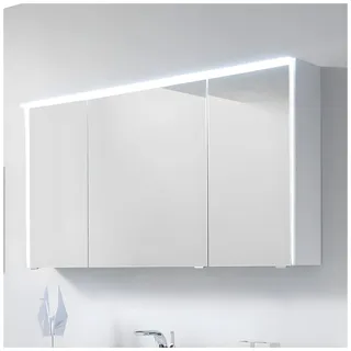 Pelipal Serie 6010 (Solitaire) Spiegelschrank 134 x 17,6 x 70,9 cm mit LED-Lichtkranz und LED-Profil 6010-SPSB05-432AN, Badmöbel, weiß matt select