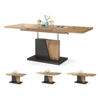 Moderner Esszimmertisch Grand - Esstisch - bis 180cm ausziehbar – höhenverstellbar - Küchentisch - Kitchen Table - 120x70cm - 05 - Artisan Eiche + Anthrazit
