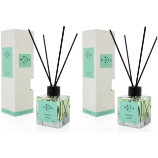 2er Set DOCKS Raumduft Set 110ml Diffuser mit Duftstäbchen – Lufterfrischer Duft Jasmin
