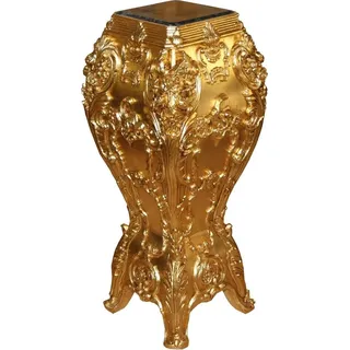 Casa Padrino Barock Luxus Marmor Säule Gold / Schwarz 38 x 37 x H.88 cm