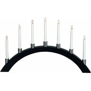 Star LED-Fensterleuchter " Tall-Bow", 7-flammig Material: Holz / Metall, 40 x 67 cm Vierfarb-Karton, schwarz 260-60