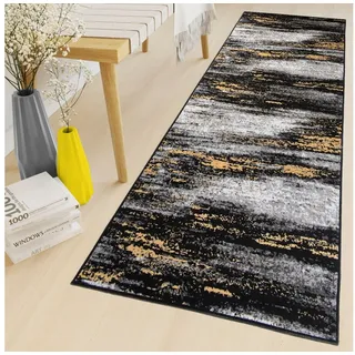 Tapiso Läufer MAYA, rechteckig, Höhe: 8 mm, Flur Meterware Korridor Küche Kurzflor grau 60 cm x 120 cm x 8 mm