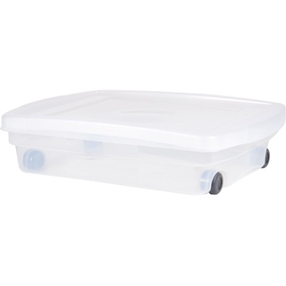 Rollbox mit Deckel 40L Spielzeugkiste Box Rollen Aufbewahrungsbox Kunststoffbox