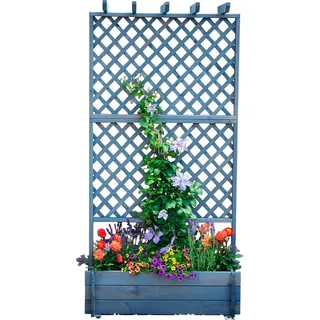 Promadino Rankkasten mit Pergola 102 x 65 x 200 cm Grau