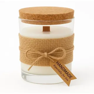 Handgefertigte Duftkerze aus natürlichem Sojawachs, mit Limetten- und Mangoduft, umweltfreundlich mit Holzdocht, ideal für Aromatherapie und Ents...