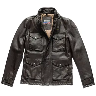 Blauer USA Colorado Lederjacke, schwarz, Größe M für Männer