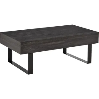 Homcom Couchtisch Beistelltisch Sofatisch Fernsehtisch Kaffeetisch Wohnzimmertisch Holz Spanplatte Metall Dunkelgrau 110x60x40 cm