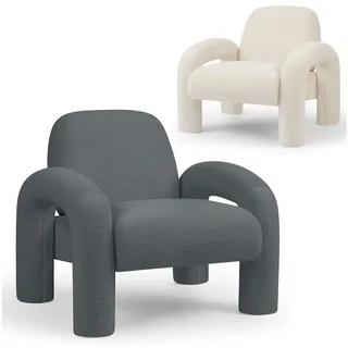 Makika Loungesessel Einzelsofa Lia aus Bouclé in Grau