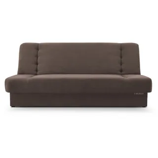 MOEBLO Schlafsofa Cyprus, Sofa Kippsofa Klappsofa Clic-Clack Couch für Wohnzimmer Federkern Sofagarnitur Polstersofa - 192x85x92 cm -, mit Bettkasten und Schlaffunktion braun