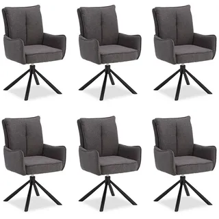 Homestyle4u Esszimmerstuhl Polyester grau 6er Set