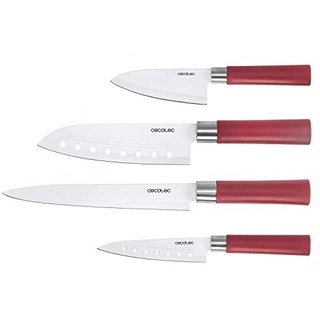 Cecotec 4er-Set professioneller Messer im japanischen Stil für den Hausgebrauch, Edelstahl, 4,25", 110 mm Klinge.