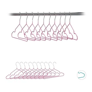 Relaxdays Kinderkleiderbügel Kunststoff Pink/Silber 2 St.