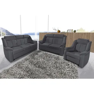 sit&more Polstergarnitur 3-2-1 Mikrofaser 3-Sitzer + 2-Sitzer + Sessel Grau