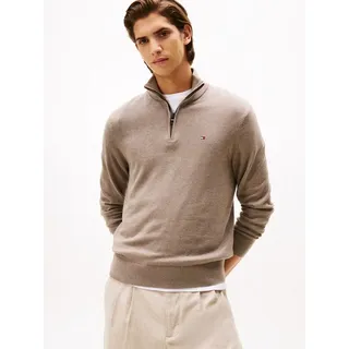 Tommy Hilfiger Troyer PIMA ORG CTN CASHMERE ZIP MOCK braun XXXL (56)
