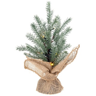 IC Winterworld Künstlicher Weihnachtsbaum Kleiner künstlicher LED Tannenbaum beschneit mit 5 Lichtern beleuchtet, ca. 30 cm hoch, Tisch Tannenbaum, batteriebetrieben