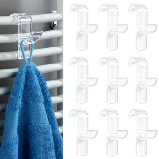 anyuan boy 10 Stück Haken für Rundheizkörper, Handtuchhalter Heizkörper Handtuchhaken Transparent Haken Heizung Badheizkörper für alle Standard Heizkörper