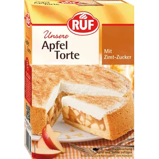 Ruf Backmischung für eine Apfel-Torte mit Sahne-Creme und Zimt-Zucker, Apfel-Zimt-Torte, vegan, 500g