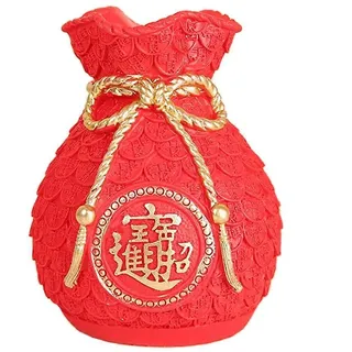Chinesische Fu-blumenvase, Fu-metalleimer, Dekorativer Tischblumentopf, Traditionelles Ornament. (95 Zeichen)