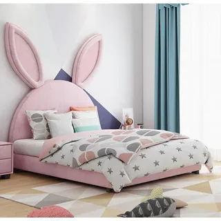 Jugendbett Kinderbett Mädchen Mädchenbett Rosa Romantic Kinderzimmer Hase 1200*1900mm /W854F-1.2*1.9/