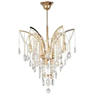 JVmoebel Kronleuchter Eleganter Kronleuchter aus Metall mit filigranem Design in Gold, Leuchtmittel wechselbar, Made in Europa goldfarben