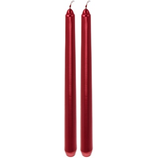 Stabkerzen 2er Set CILLI, Rot - Paraffinwachs - 2 x 22 cm - 2er Set