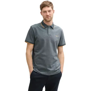 Tom Tailor Print Kurzarm-poloshirt - Navy Grey Mint Twotone - M