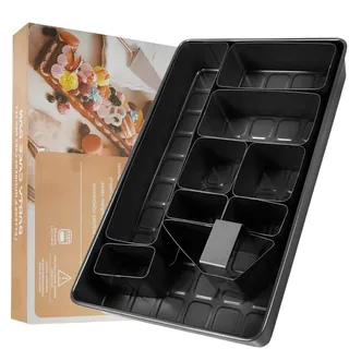 SHIKORI Buchstaben und Zahlen, verstellbare Backformen, Geburtstagskuchenform, neuartige Kuchenformen, Karbonstahl, Antihaft-Kuchenform, 10-teiliges Set, schwarz