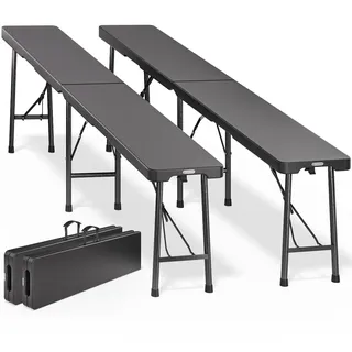 CASARIA Bierbank 183 x 43 x 180 cm Schwarz