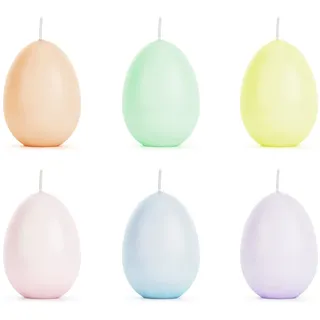 Ostereier Kerzen-Set 6 Stück 7cm hoch pastell Tischdeko Ostern Osterfest Dekoration Kerze