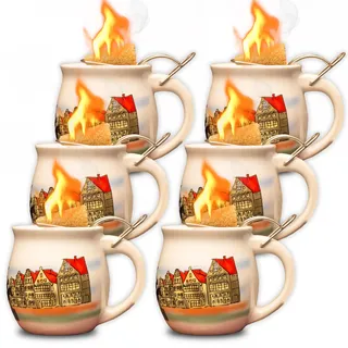 Feuerzangentasse 6er im Karton, Weiß/Bremen - für Feuerzangenbowle