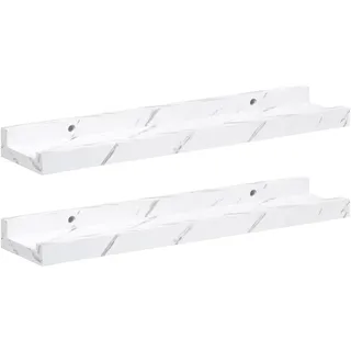 Maison Exclusive - Wandregal 2 Stk. Weiß Marmor 40 X 9 X 3 Cm Hol