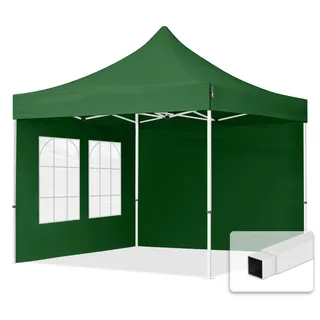 TOOLPORT Faltpavillon Economy 3 x 3 m inkl. 2 Seitenteile dunkelgrün 59038