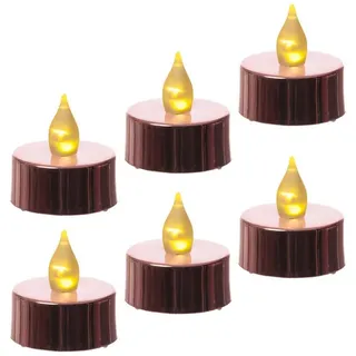 MARELIDA LED-Kerze LED Teelichter flackernd flammenlos mit Batterien D: 3,8cm rosa 6St. (6-tlg) rot