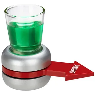 Relaxdays Trinkspiel Spin the Shot 2 St. Rot/Silber/Transparent