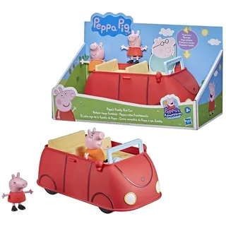 Peppa Pig Peppas rotes Familienauto mit Sprach- und Soundeffekten, enthält 2 Figuren, Vorschulspielzeug für Mädchen und Jungen ab 3 Jahren, Rot